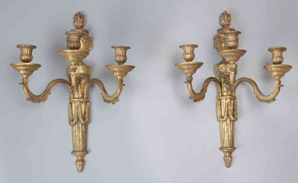 Párové neoklasicistní nástěnné svícny Mazarin - foto 2