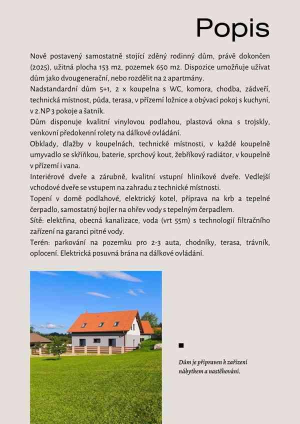 Prodej novostavby RD 5+1 v CHKO Šumava u Lipna pozemek 650m2 - foto 13