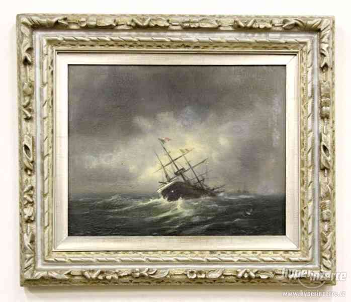 Loď, olej na plátně, sign. Nicolaas Riegen - foto 1
