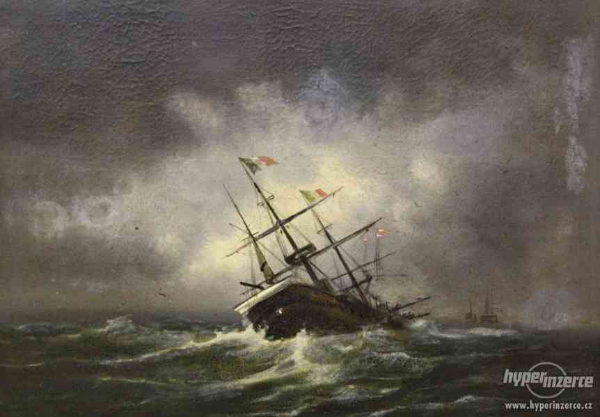 Loď, olej na plátně, sign. Nicolaas Riegen - foto 2