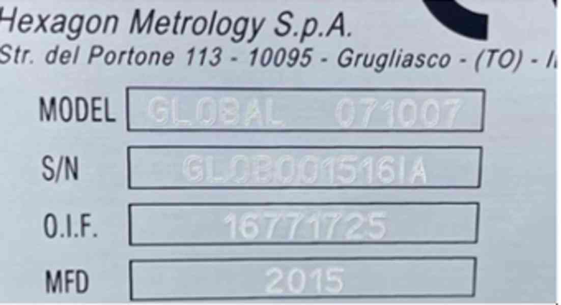 DEA Global Silver, 3D měření, rok 2015,Hexagon Metrology - foto 2