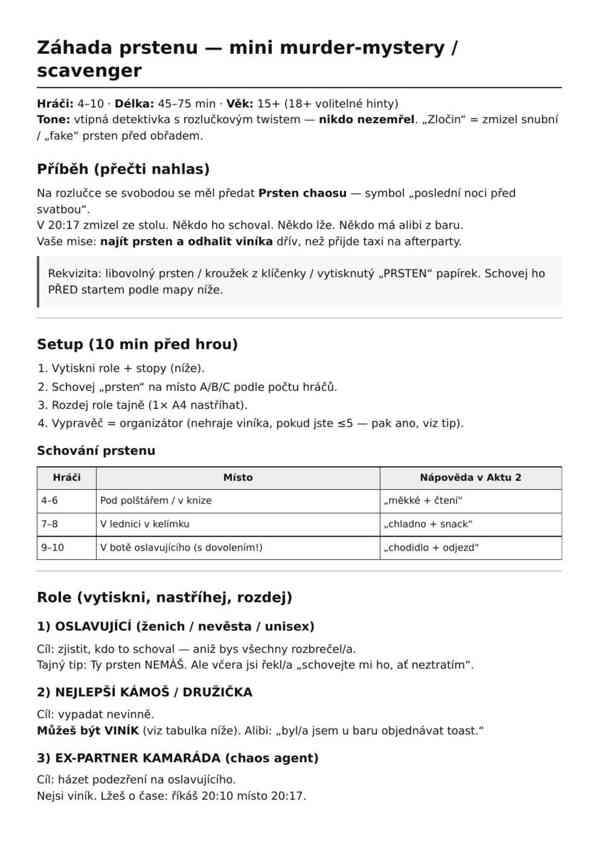 Rozlučka v kapse — program na rozlučku PDF ke stažení - foto 2