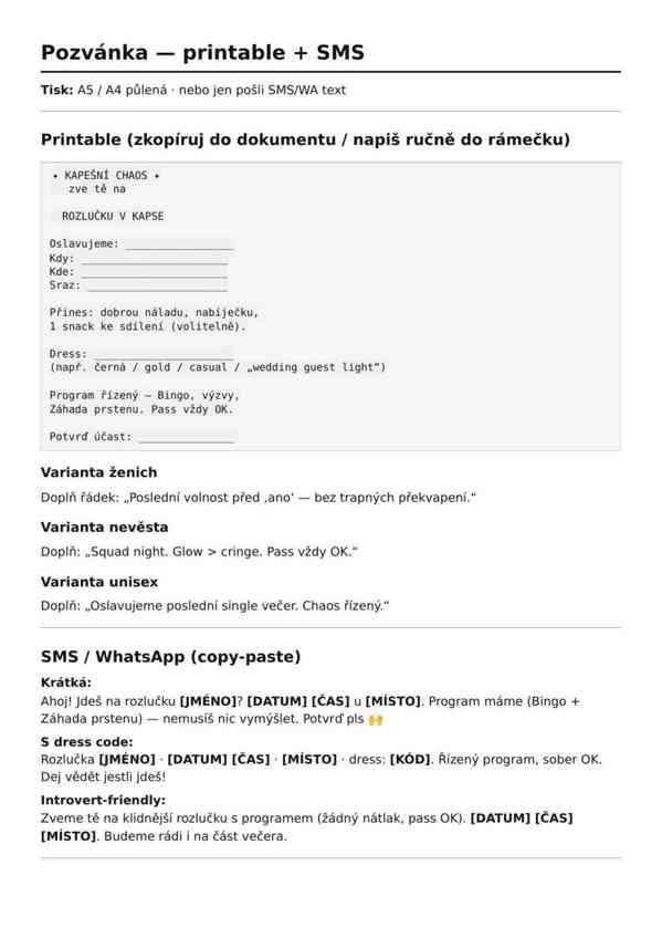 Rozlučka v kapse — program na rozlučku PDF ke stažení - foto 3