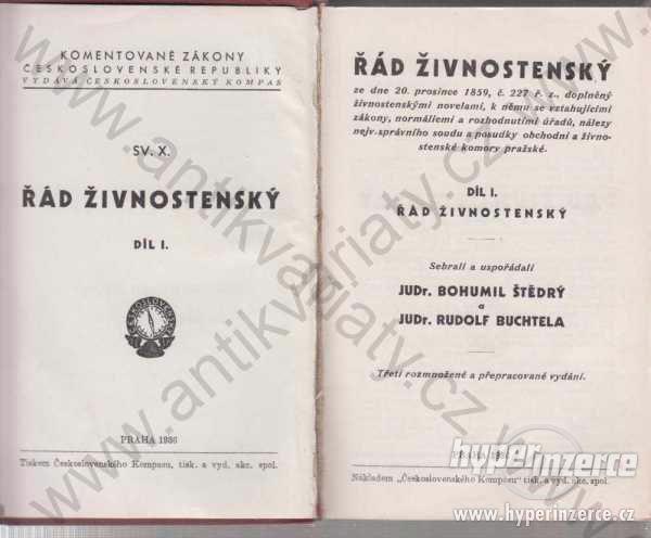 Řád živnostenský Díl I. 1936 Československý kompas - foto 1