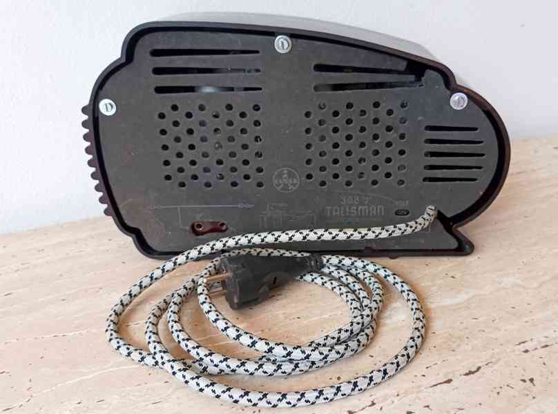 Starožitné rádio Tesla Talisman 308U, hnědá skříňka, 1953 - foto 9