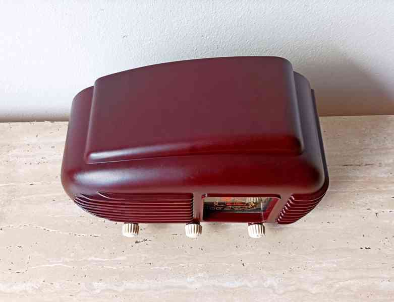 Starožitné rádio Tesla Talisman 308U, hnědá skříňka, 1953 - foto 7