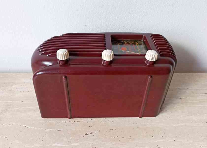Starožitné rádio Tesla Talisman 308U, hnědá skříňka, 1953 - foto 8