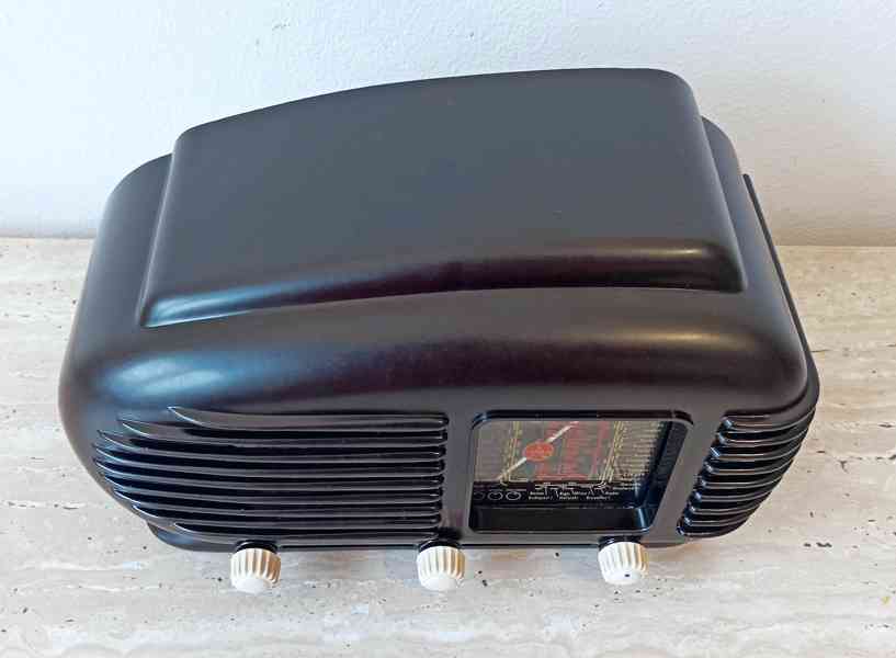 Starožitné rádio Tesla Talisman 308U, hnědá skříňka, 1953 - foto 6