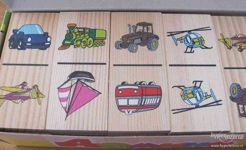 Prodám, dřevěná hračka, dětské dřevěné domino - foto 2