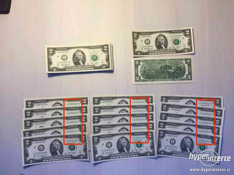 Americké dvoudolarové bankovky - dvoudolary - foto 1