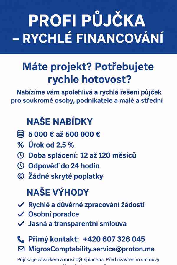 SPECIÁLNÍ NABÍDKA PŮJČKY PRO ZAMĚSTNANCE