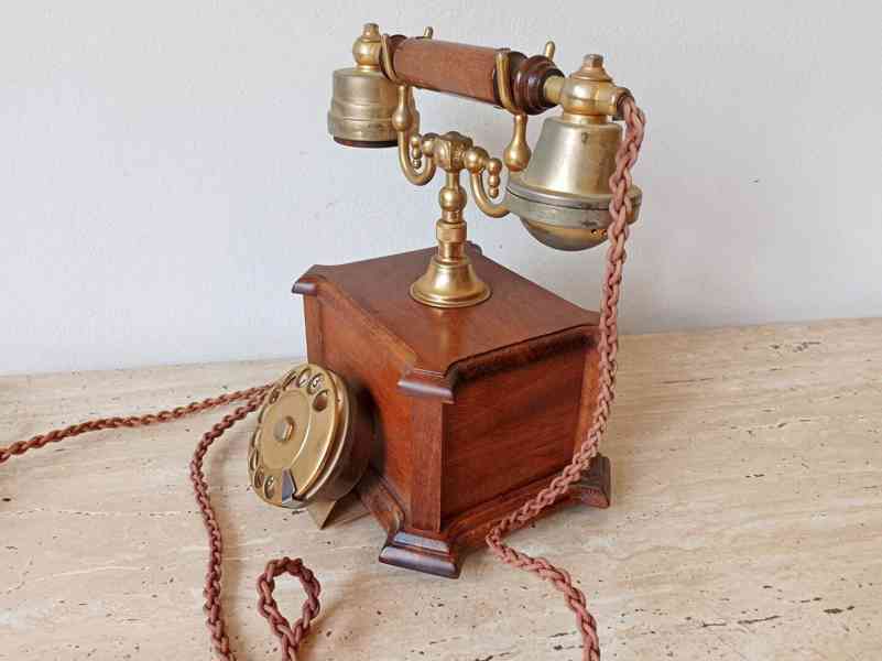 Starožitný elegantní stolní telefon v krásném stavu   - foto 5