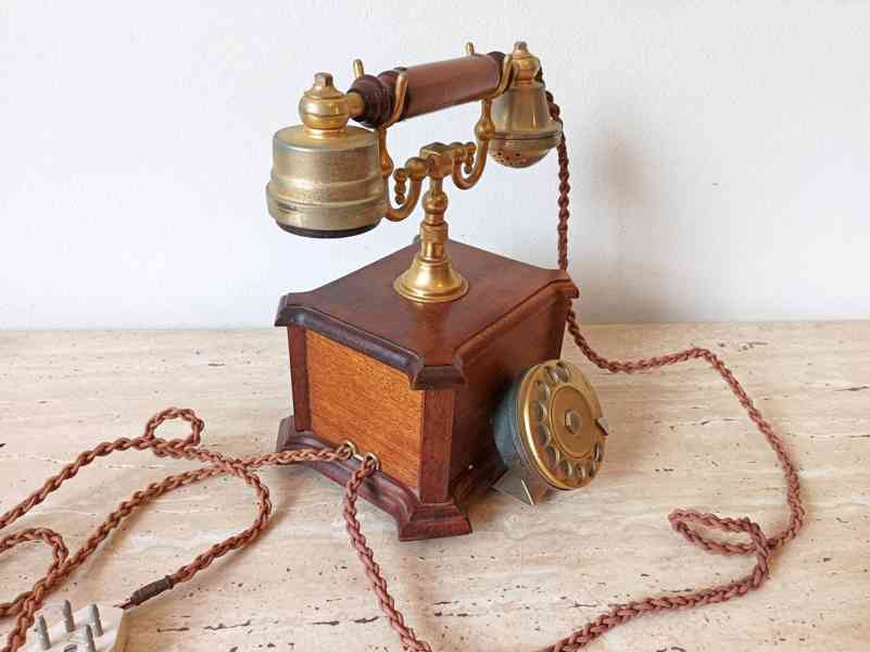 Starožitný elegantní stolní telefon v krásném stavu   - foto 3
