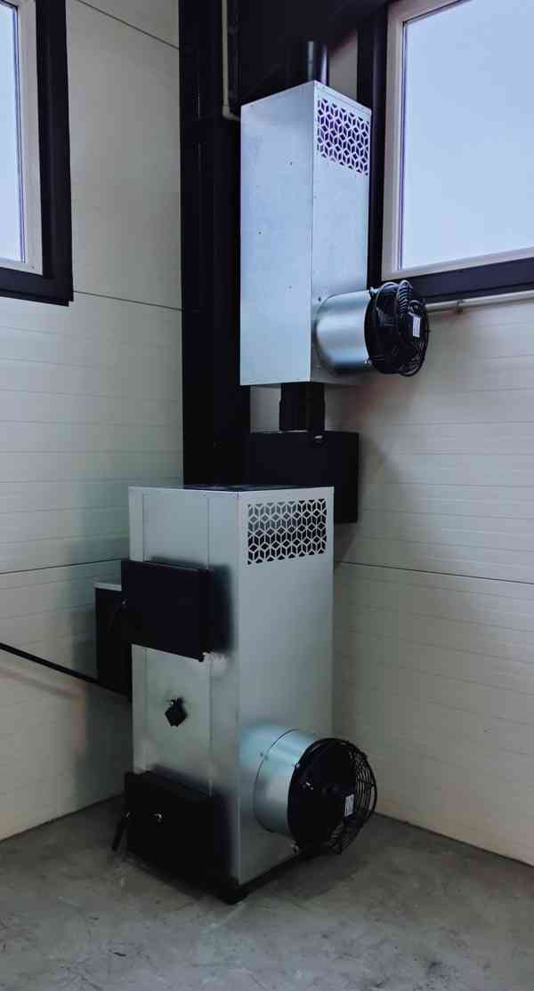 Ohřívač vzduchu NG30kw 400m2 koza starý olej dřevo 30kw - foto 8