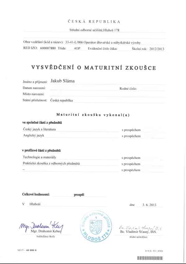 Nabízím odpovědného zástupce (garanta) pro obor TRUHLÁŘSTVÍ