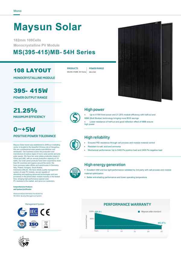 14,4kWp Maysun Solar 390W solární moduly FV panely bez daně  - foto 2