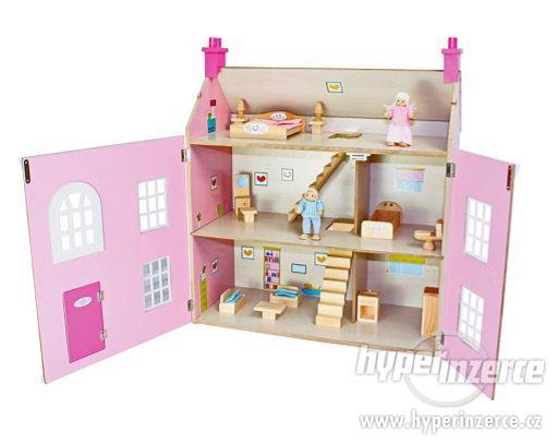 Dřevěná 3 podlažní dům pro panenky Nový !!!! PC 1890,- - foto 2