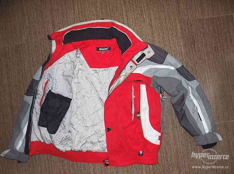 Zimní lyžařská bunda 52 lyžařské kalhoty oteplovačky komplet - foto 3