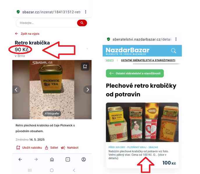 Krásná stará retro plechovka na čaj, plechovky Pickwick - foto 5