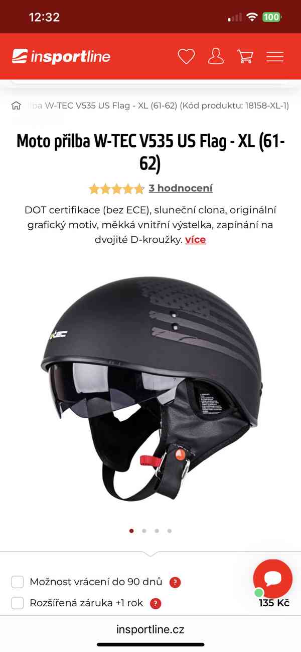 Přilba W-TEC V535 US Flag nová - foto 2
