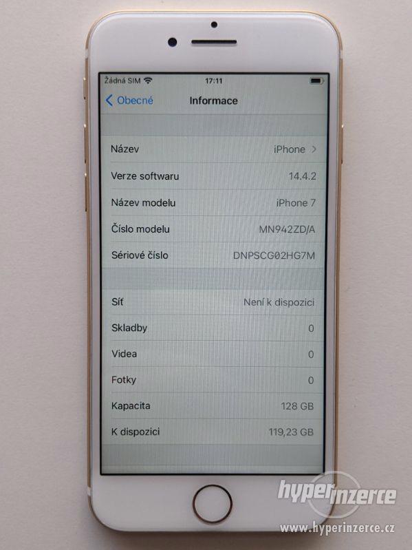 iPhone 7 128GB zlatý, baterie 90% záruka 6 měsícu - foto 3