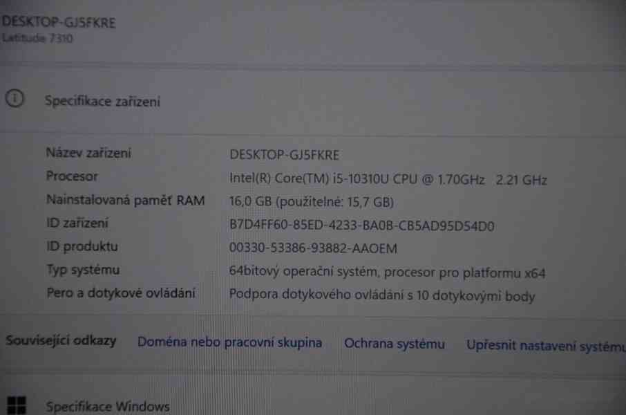 Dell Latitude 7310 i5/16GB/SSD 512GB M.2/záruka - foto 3
