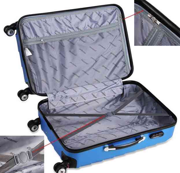 Sada cestovních kufrů 3 kusy | modrá - foto 3