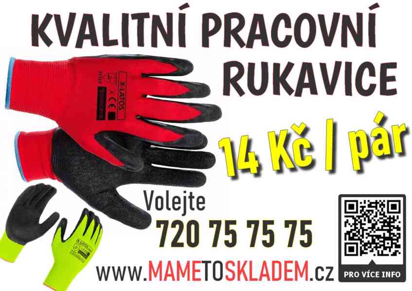 Pracovní ochranné rukavice X-LATOS s latexovým povlakem - foto 9