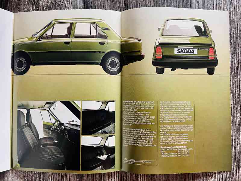 Dobový prospekt Škoda 105 serie ( 198X ) NL " užovka " - foto 4