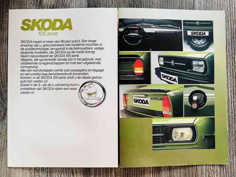Dobový prospekt Škoda 105 serie ( 198X ) NL " užovka " - foto 2