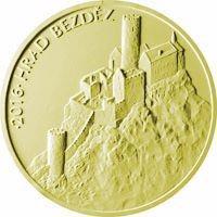 Zlatá mince 5000 Kč hrad Bezděz PROOF - foto 1