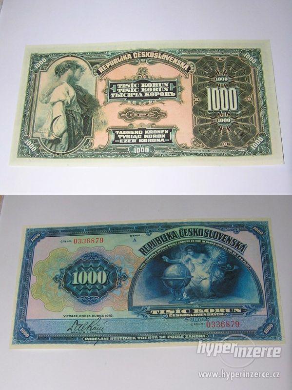 Kopie vzácných 1 republikových bankovek -- Mucha -- - foto 10