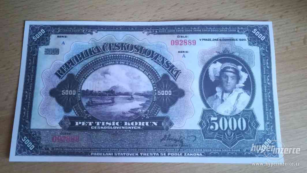 Kopie vzácných 1 republikových bankovek -- Mucha -- - foto 12