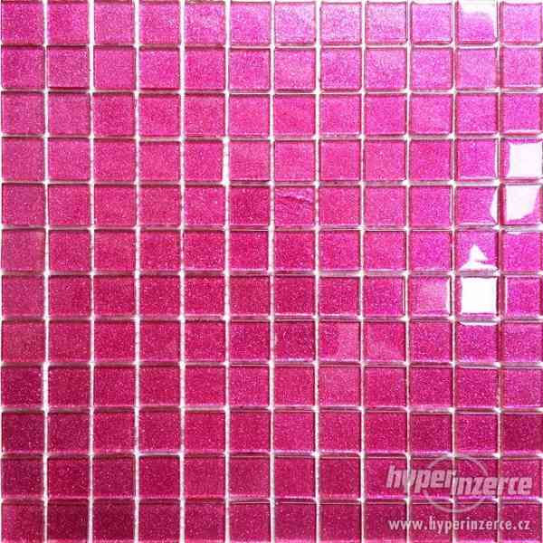 Mozaika Skleněná s brokátem růžová Glass Mosaic Glitter rosa - foto 2