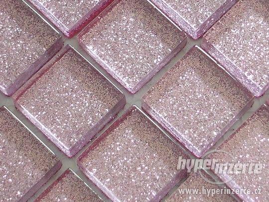 Mozaika Skleněná s brokátem růžová Glass Mosaic Glitter rosa - foto 14