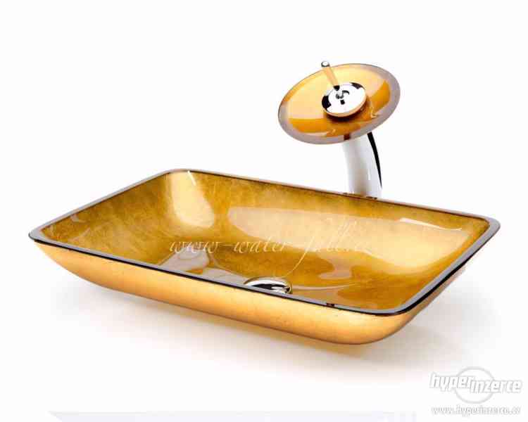 Zlaté umyvadlo na desku, zlatý umyvadlový set - foto 1