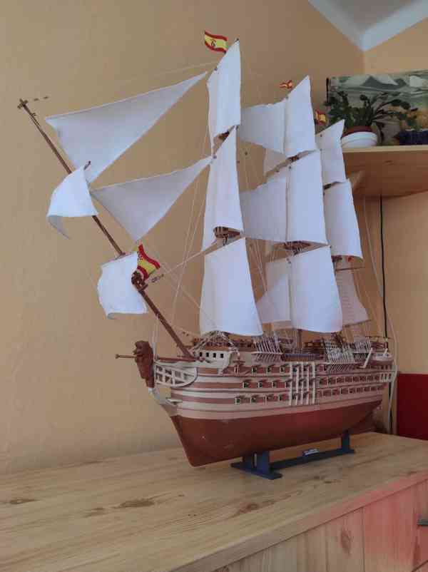 Santa Anna, model historické lodě, 100% ruční  práce - foto 2