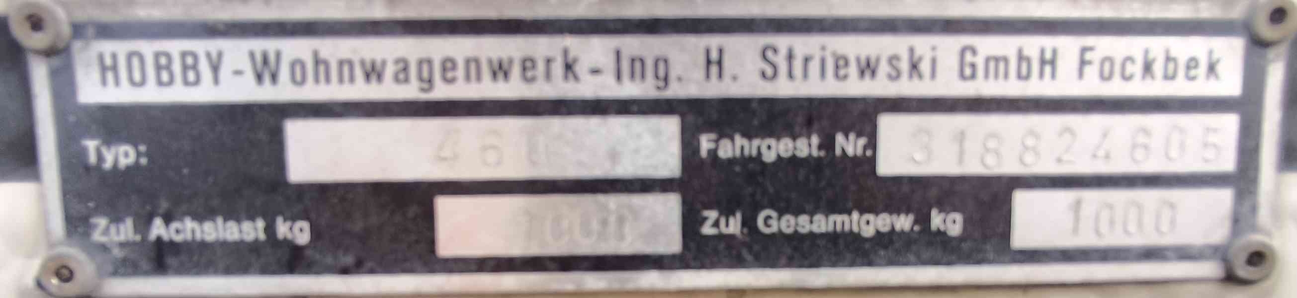 Obytný přívěs Hobby 460, Německé dokady na přihlášení. - foto 16