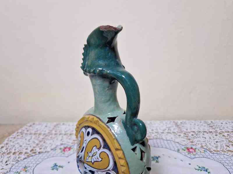 Velmi starý zajímavý fajánsový Džbán - foto 7