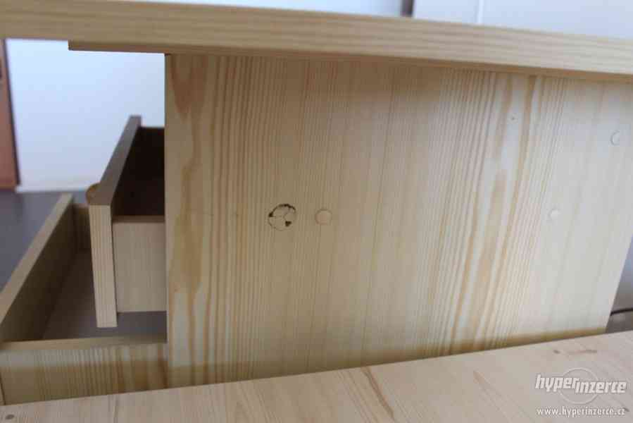 Psací stůl s odnímatelnou deskou  - borovice - foto 3