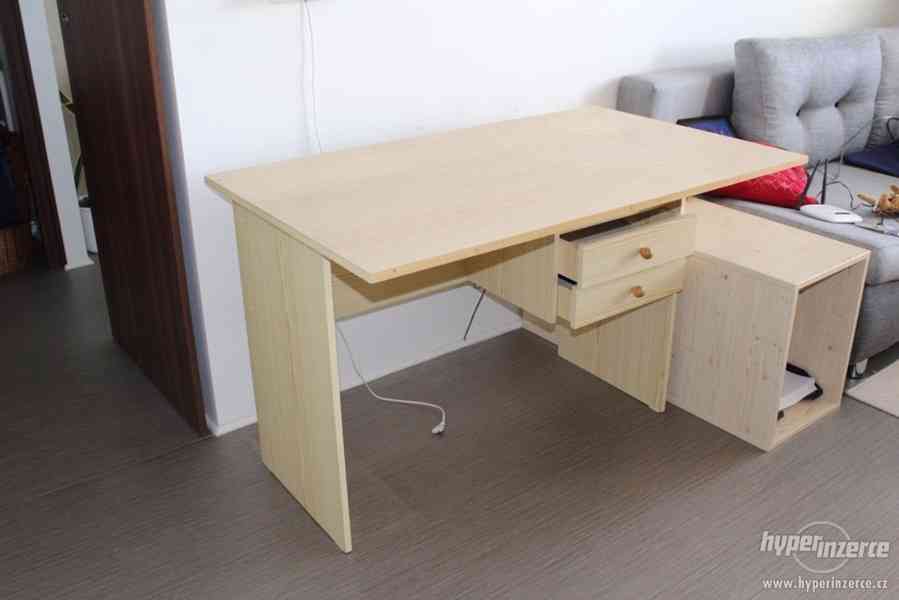 Psací stůl s odnímatelnou deskou  - borovice - foto 4