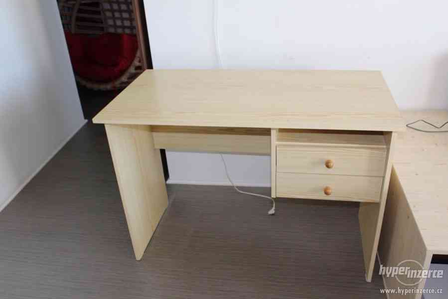 Psací stůl s odnímatelnou deskou  - borovice - foto 5
