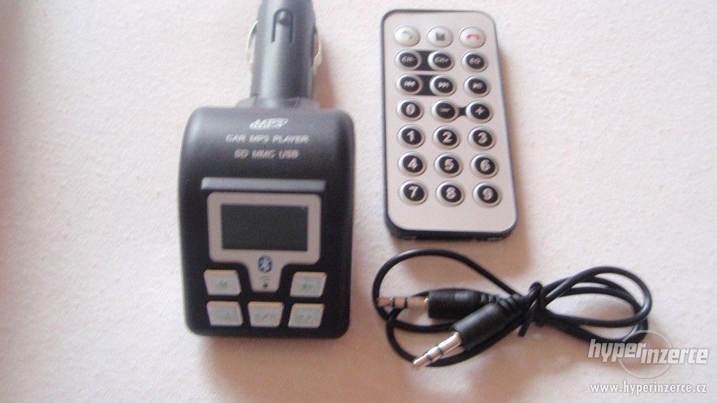 Bluetooth FM transmitter MP3 do auta s LCD 12V USB SD nový - foto 4
