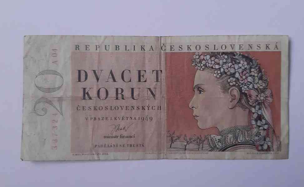 Bankovky 20 Kčs 1926 - 1988 - foto 11