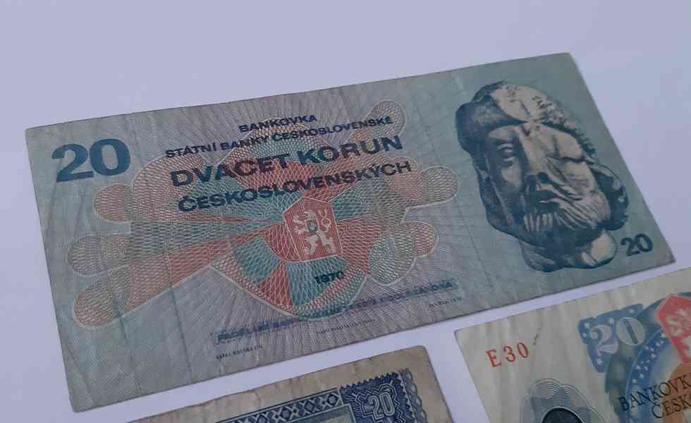 Bankovky 20 Kčs 1926 - 1988 - foto 3