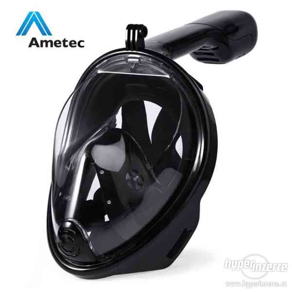 Nová celoobličejová potápěcí maska Ametec - černá - foto 2
