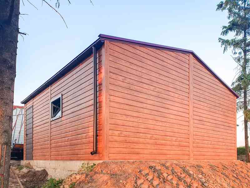 Plechova garáž 6x6m 2x výklopná vrata 2x Okna dveře TS708 - foto 5