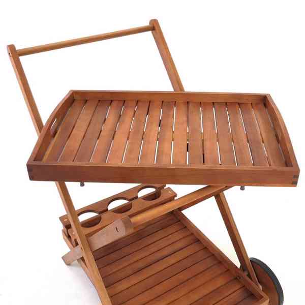 Servírovací vozík | akáciové dřevo - foto 4