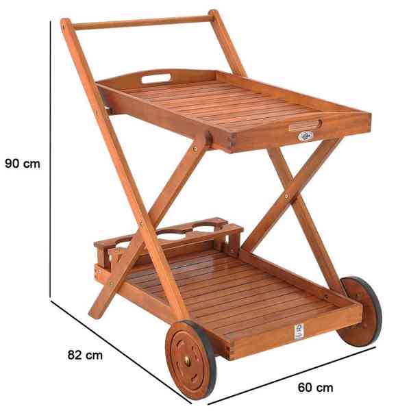 Servírovací vozík | akáciové dřevo - foto 3