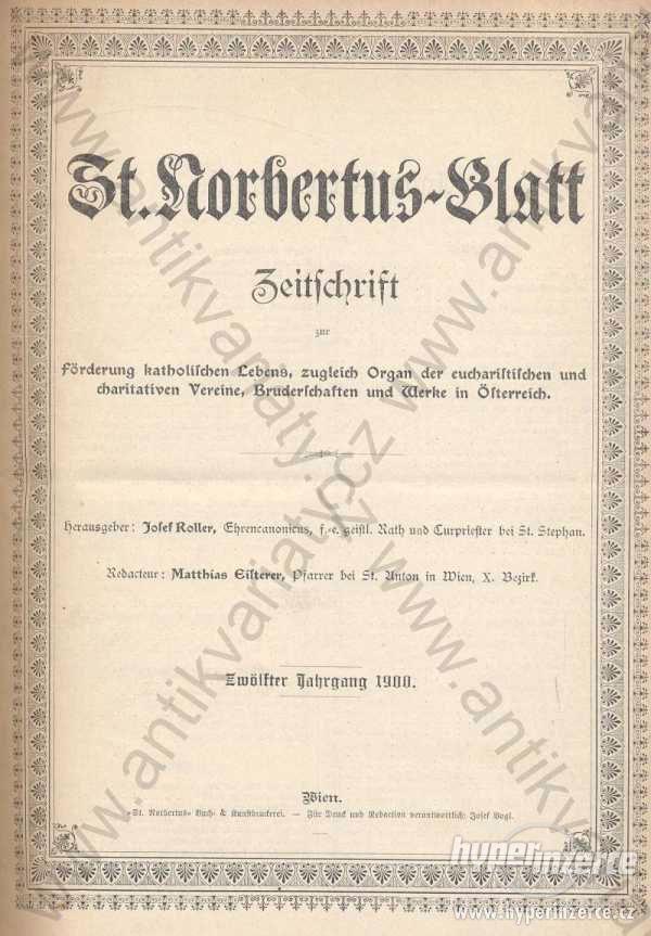 St. Norbertus-Blatt M. Eisterer XII.Jahrgang 1900 - foto 1